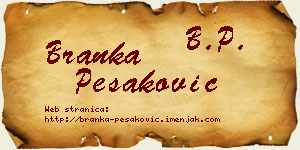Branka Pešaković vizit kartica